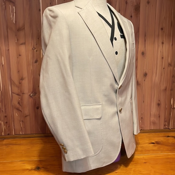 Stafford Cream 2 Button Blazer 42R - Picture 2 of 12